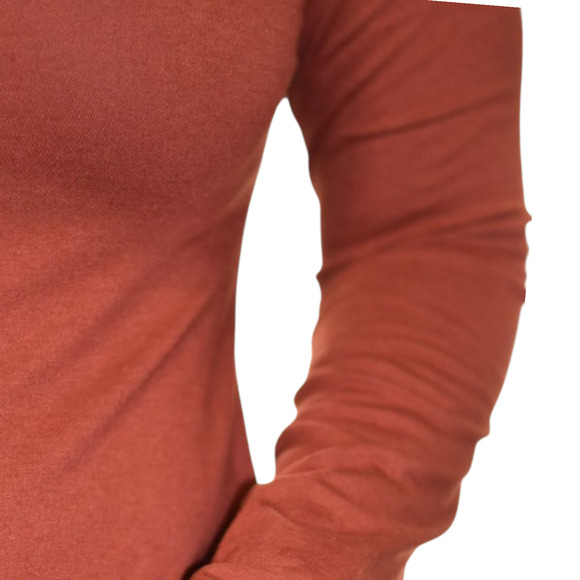 Soft Surroundings Maxi Dress Orange Clay Jersey Long Stretch Boatneck Medium - Picture 9 of 14